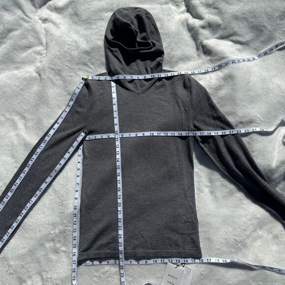 Bottega Veneta Cashmere Blend Balaclava Hoodie Sweater Jumper Wool Grey Sz Small - Picture 11 of 16